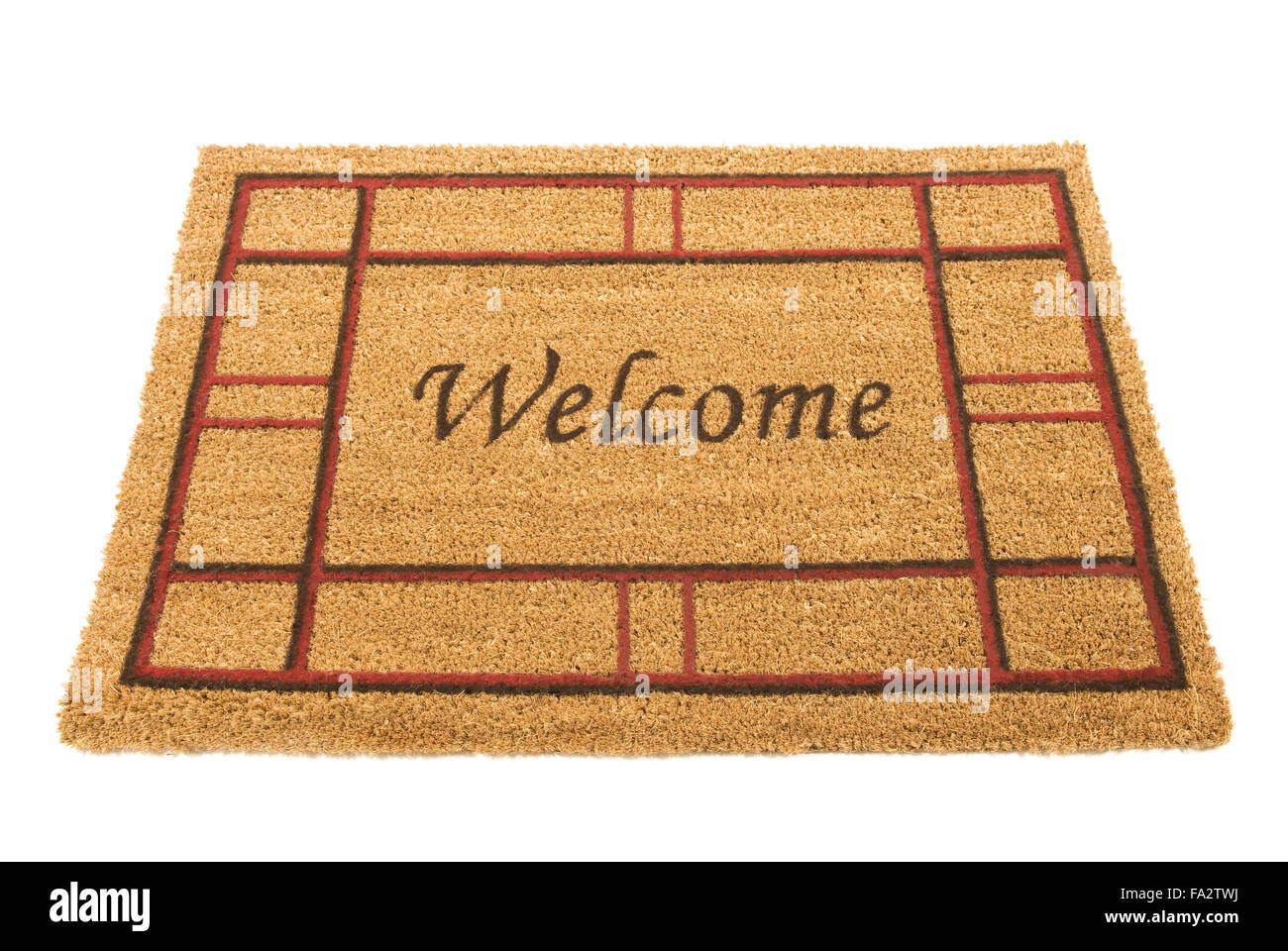 Welcome carpet. Doormat icon. Wool cartoon rug