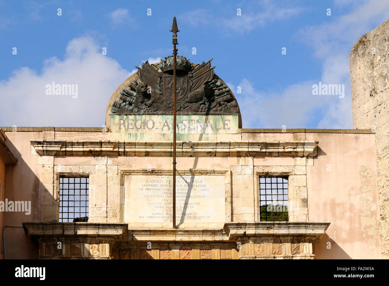 the facade of Regio Arsenale ,Cagliari, Sardinia, Italy Stock Photo