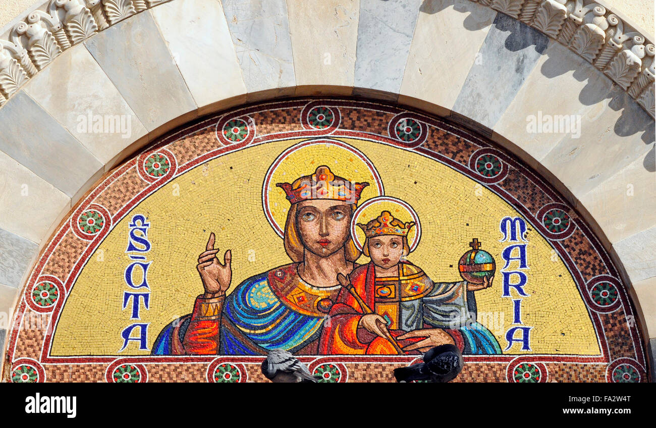 Mosaic at the cathedral of Cagliari (Church Santa Maria di Castello) Cagliari, Sardinia, Italy, Europe Stock Photo
