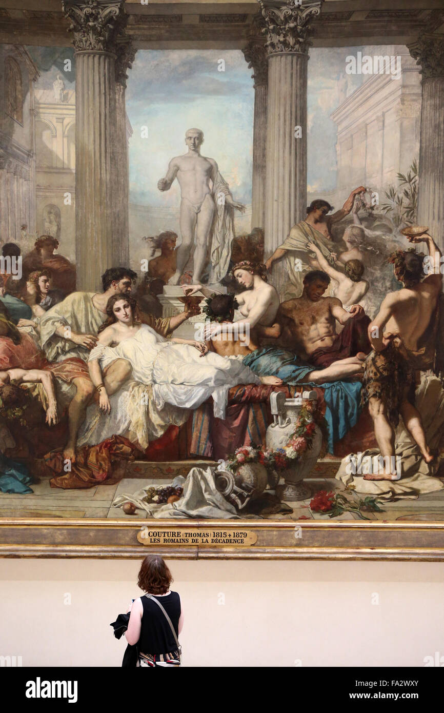 Musee d'Orsay. Les Romains de la dŽcadence, by Thomas Couture (1815-1879  Stock Photo - Alamy
