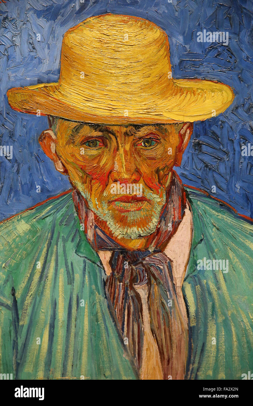 Musee d'Orsay.  Portrait of a Peasant (Portrait d'un paysan), 1888 by Vincent Van Gogh. Stock Photo