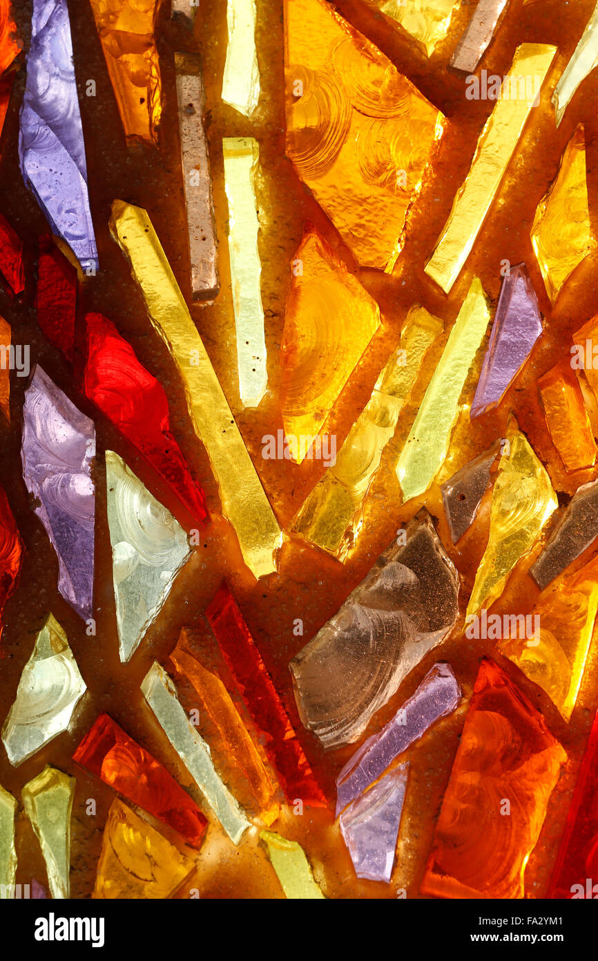 Bright abstract stained glass window. Stock Photo