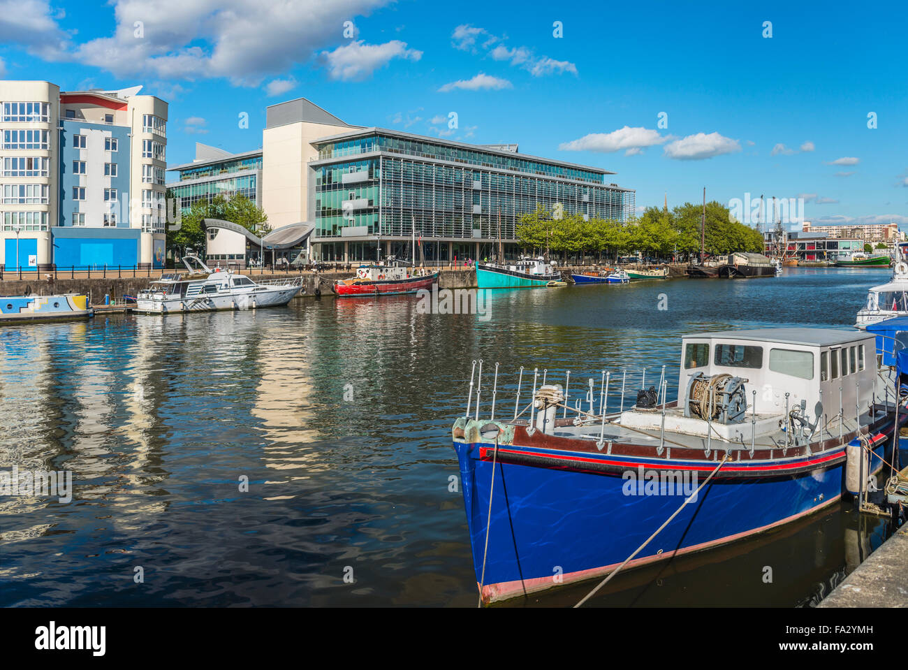 Fishing boat in the Floating Harbour of Bristol, Somerset, England, United Kingdom Stock Photo