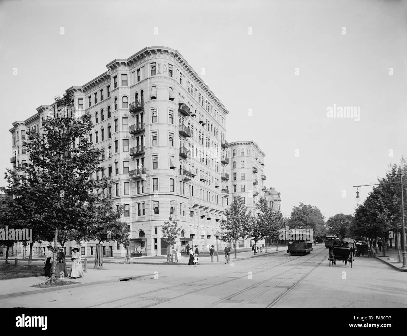 Street Scene, Connecticut Avenue, Washington, DC, USA, circa 1904 Stock Photo