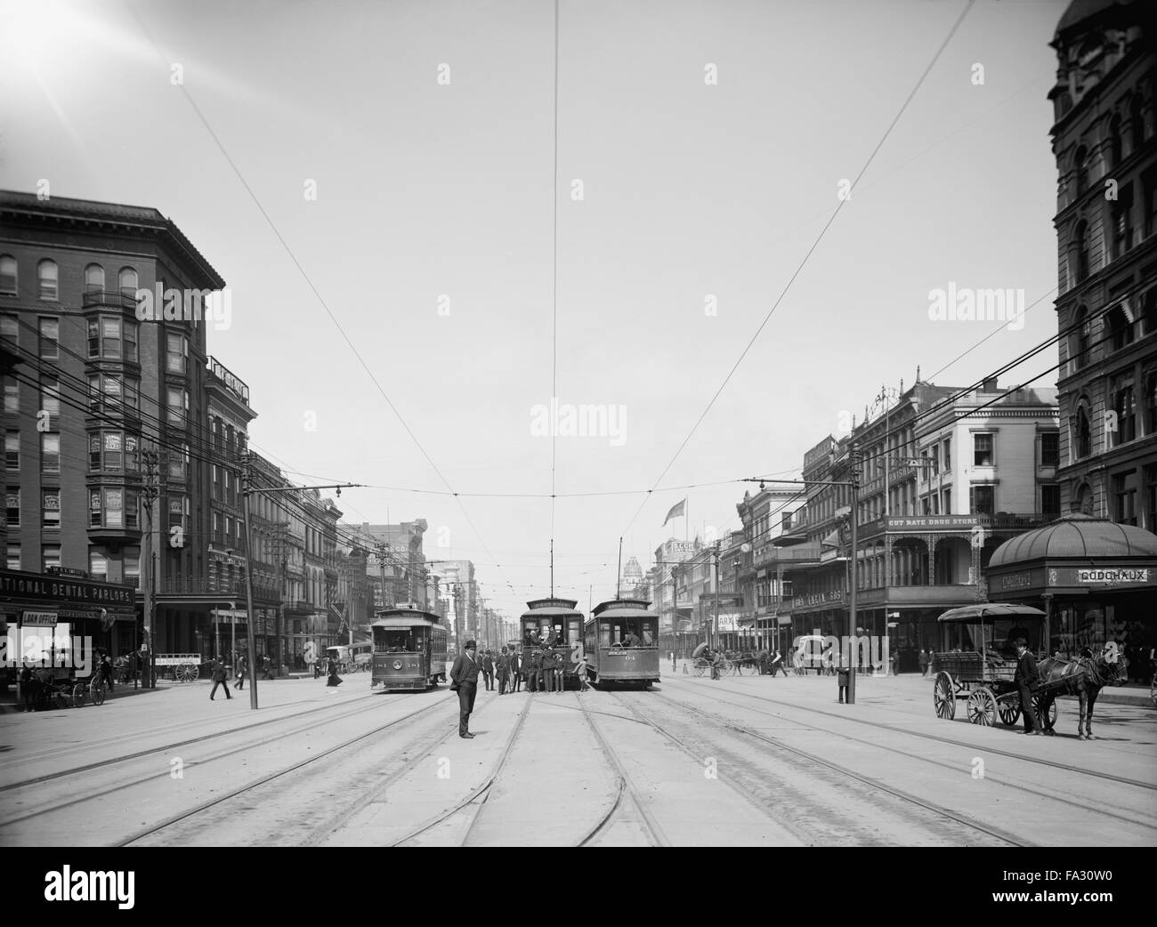 Street Scene, Canal Street, New Orleans, Louisiana, USA, circa 1907