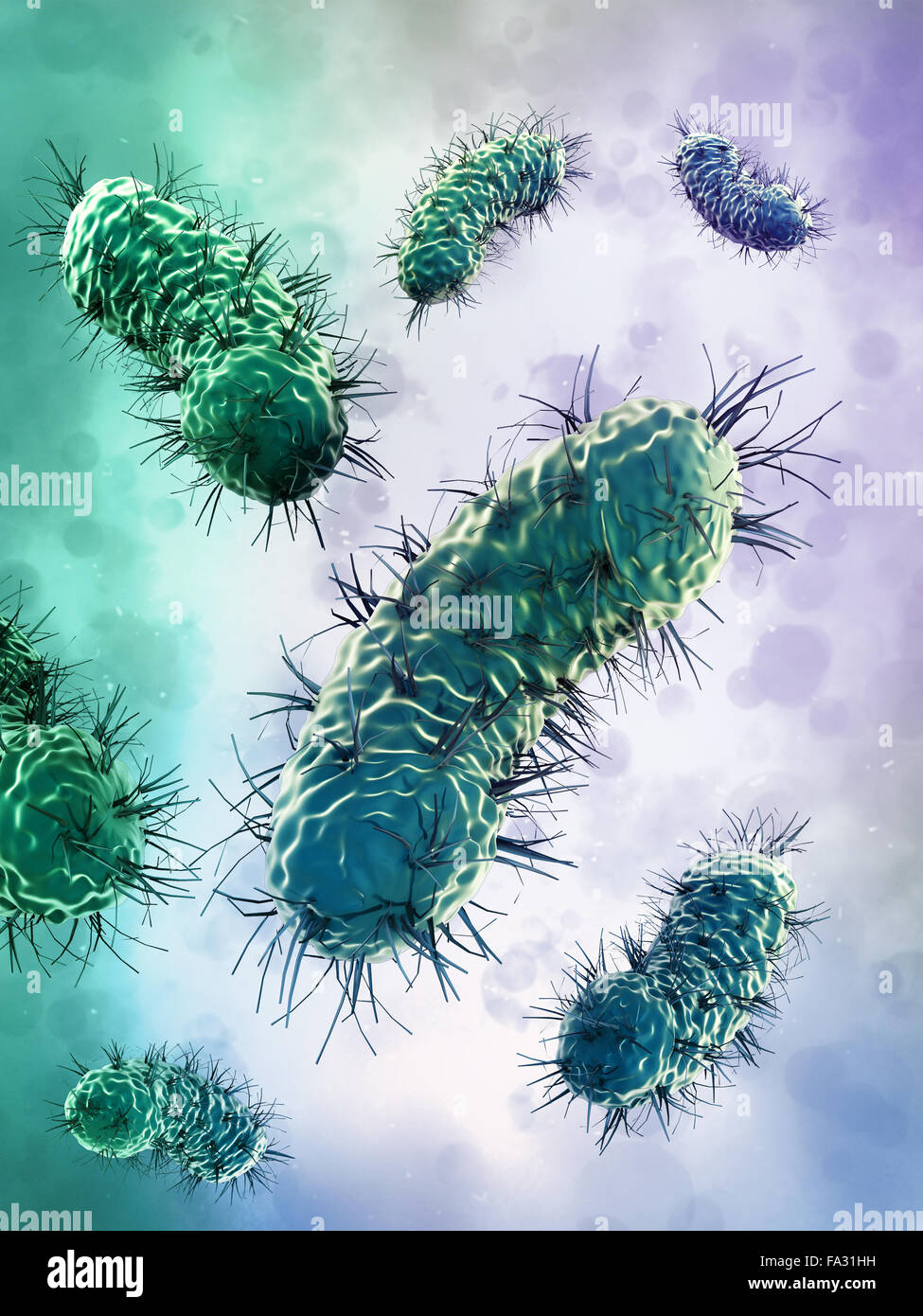 Green bacteria group under microscope Stock Photo Alamy