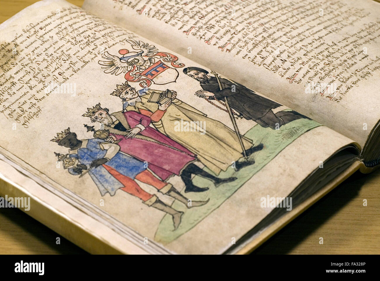 Historic, hand-written biblical script at a convent library, Germany,  europe Stock Photo