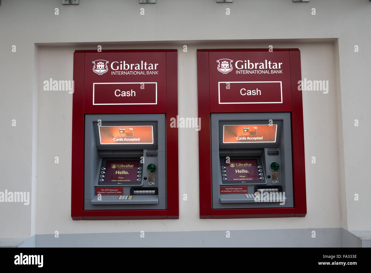 Gibraltar International Bank cash machine Stock Photo Alamy