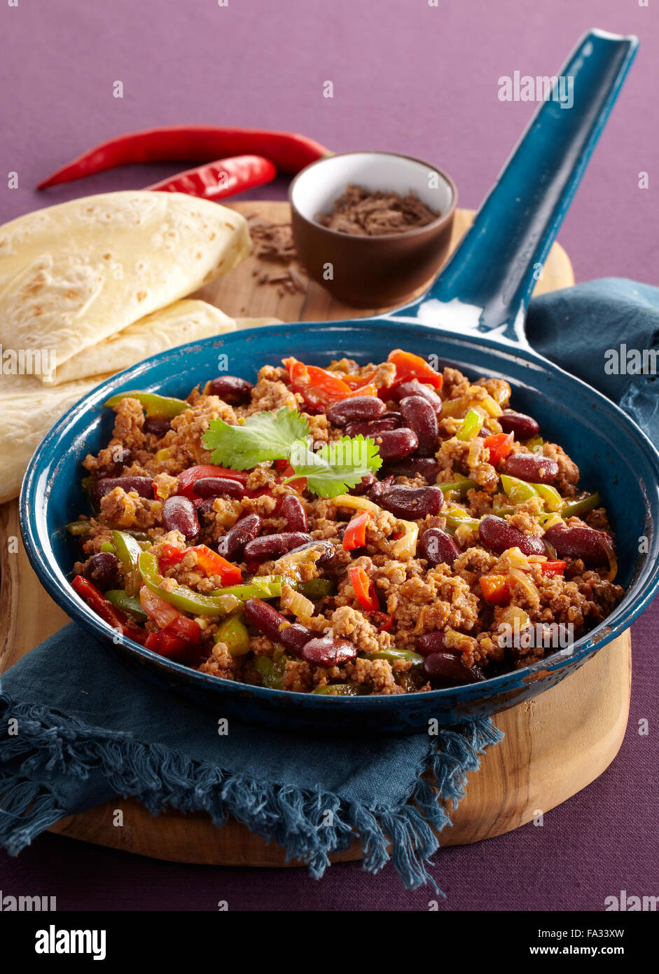 Mexican chilli con carne with chocolate stock photo alamy