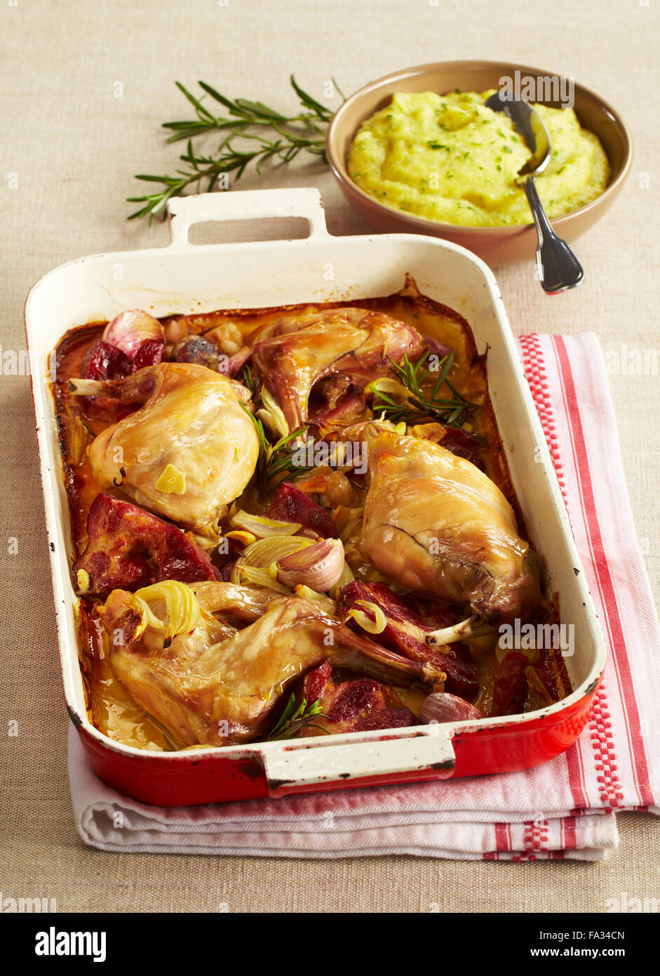 Rabbit with smoked meat Stock Photo - Alamy