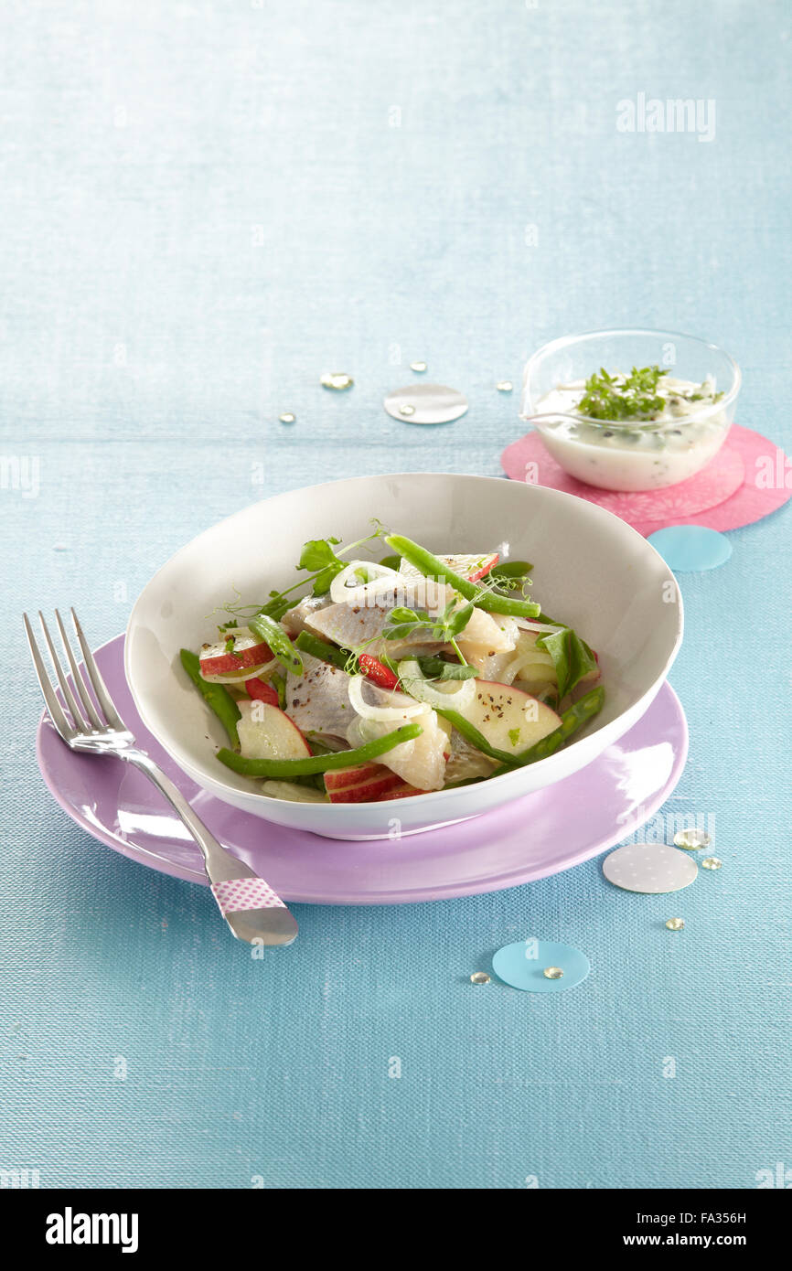 Piquant matjes herring salad Stock Photo Alamy