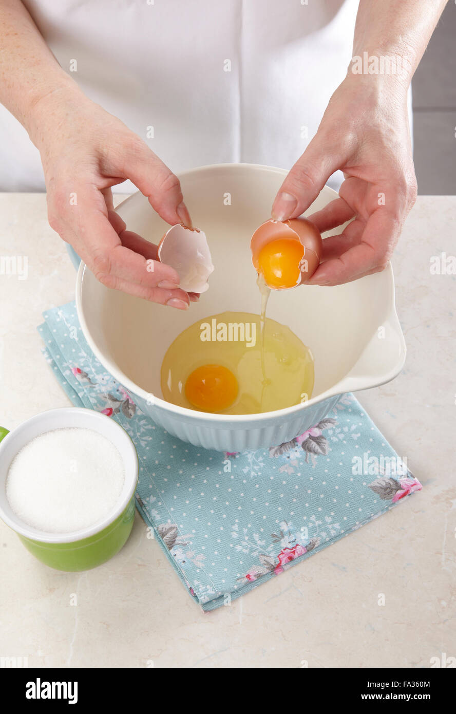 Poppy seed cake with apricots + steps Stock Photo Alamy