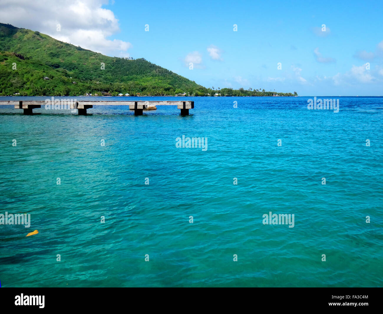 View of Moorea from Paopao dock, Cook's Bay, Moorea, French Polynesia ...
