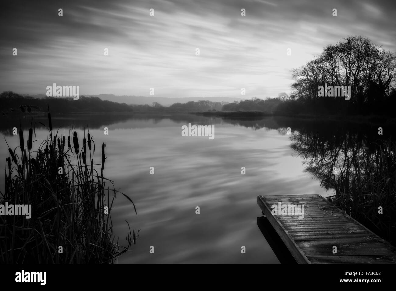 Lake And Mountains In Black And White High Resolution Stock Photography ...