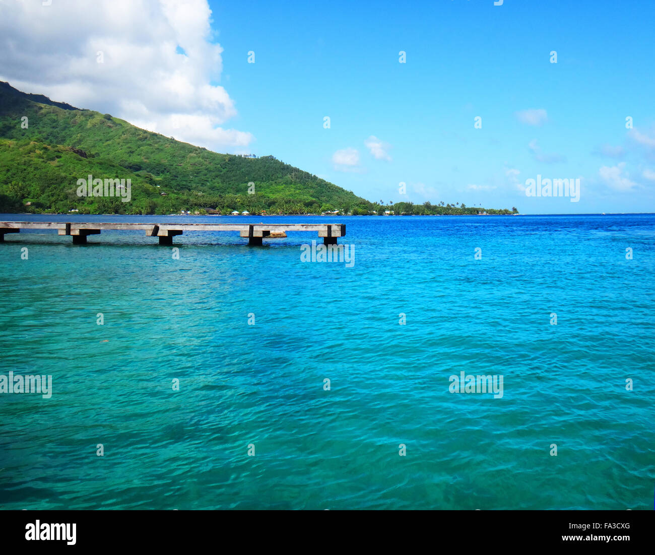 View of Moorea from Paopao dock, Cook's Bay, Moorea, French Polynesia ...