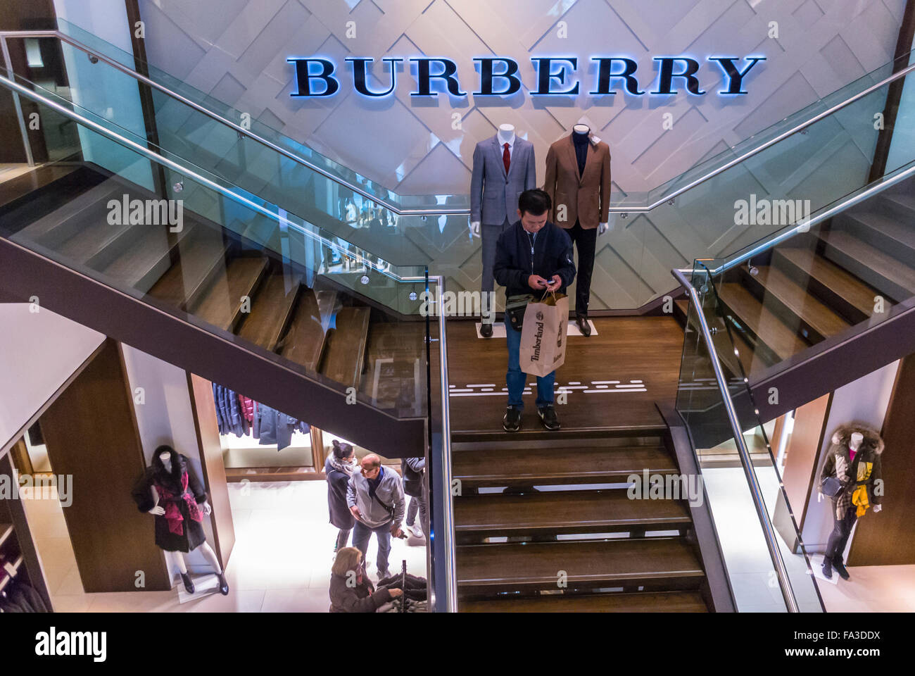 Paris, France, People Shopping in Burberry Store, Sign, in Mall, Centre  commercial, 