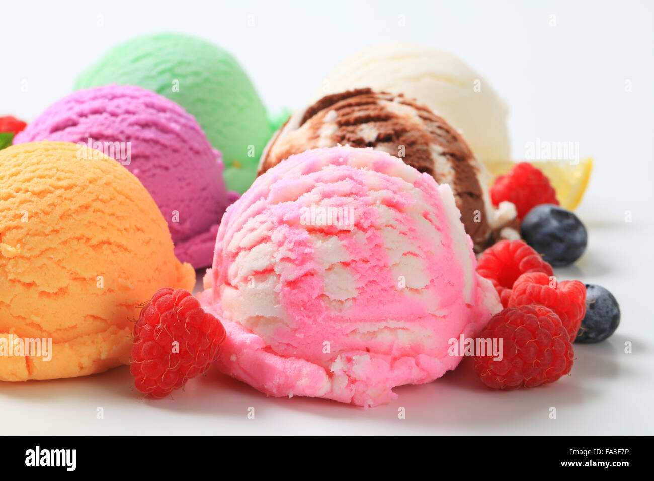 Various types of ice cream Stock Photo Alamy