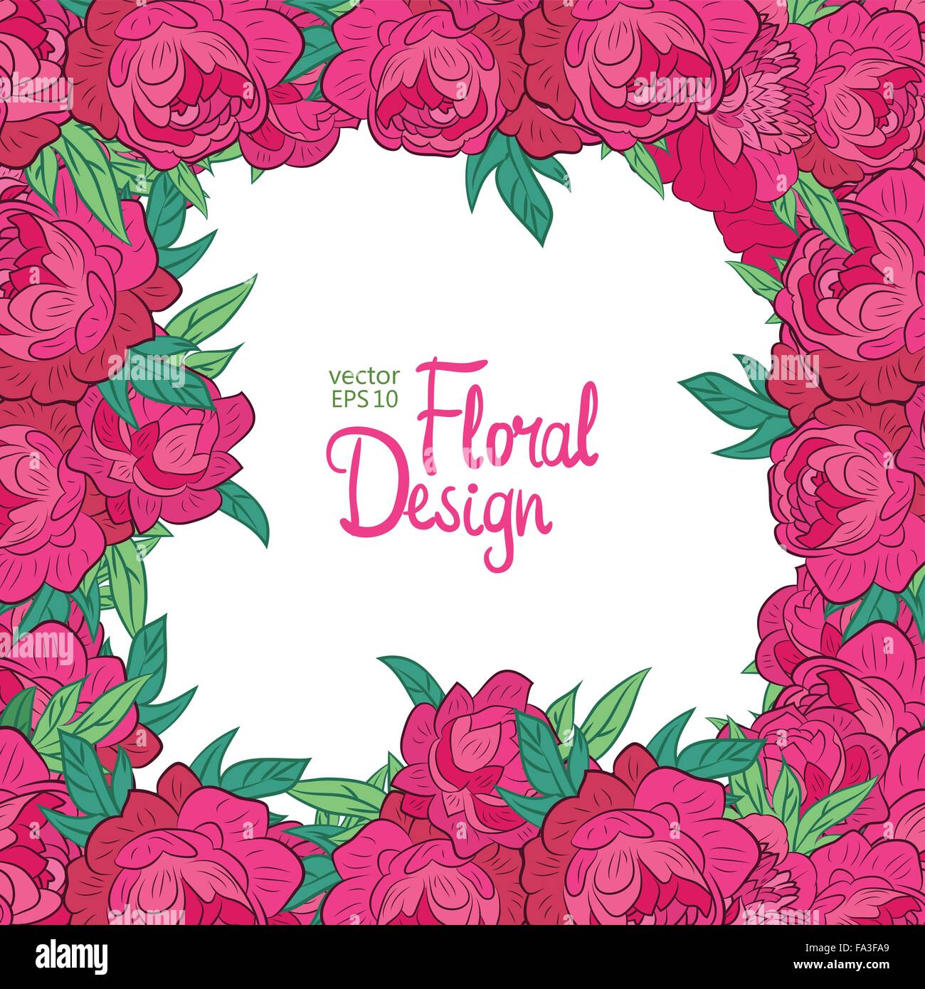 Vector frame with peonies Stock Vector Image & Art - Alamy