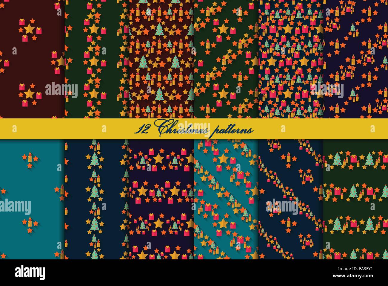 Seamless Christmas patterns Stock Vector Image & Art - Alamy