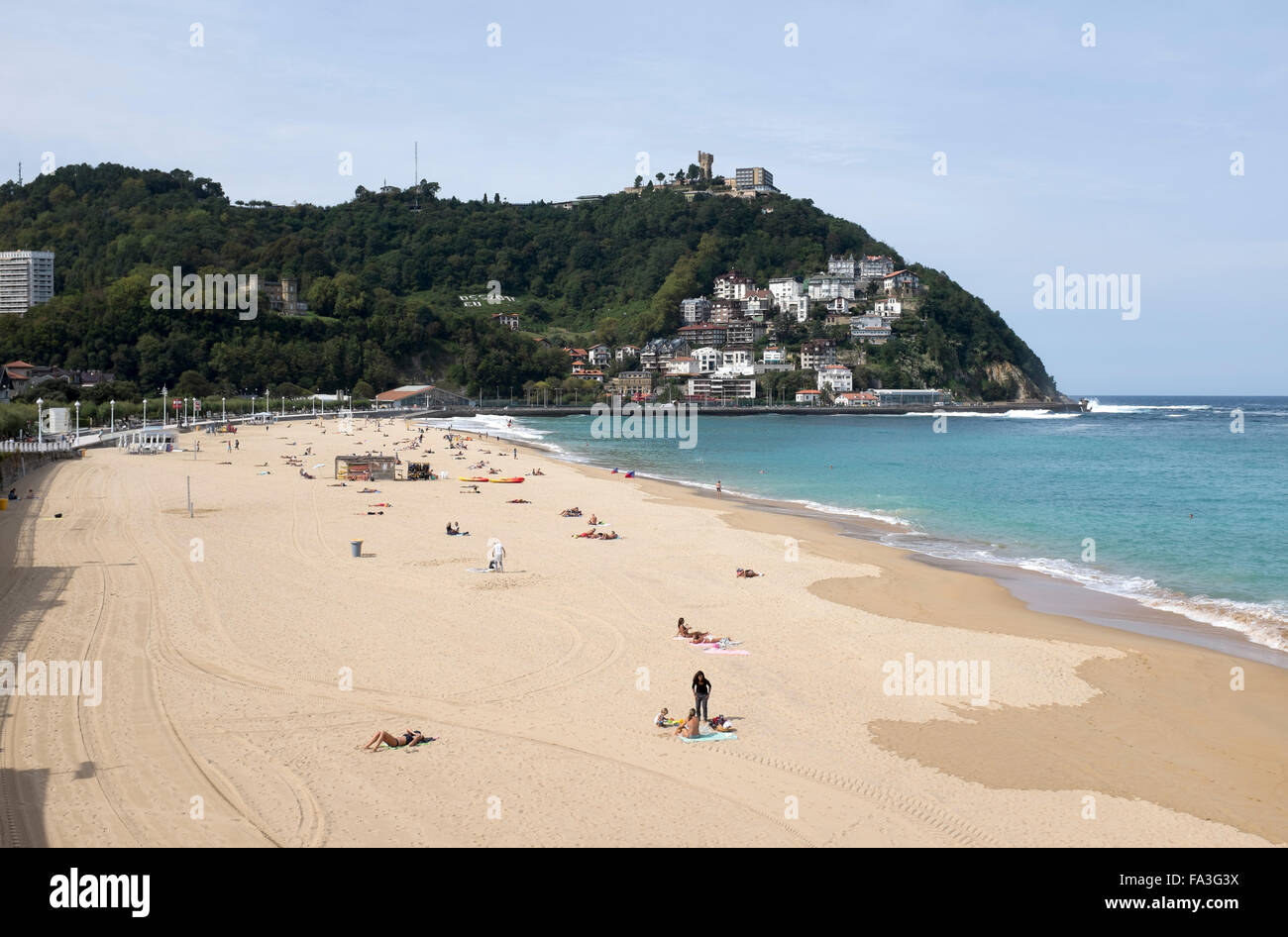 Beach Seafront in San Sebastian Spain Stock Photo