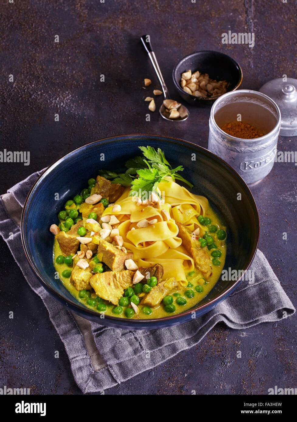 Veal curry with almonds Stock Photo Alamy