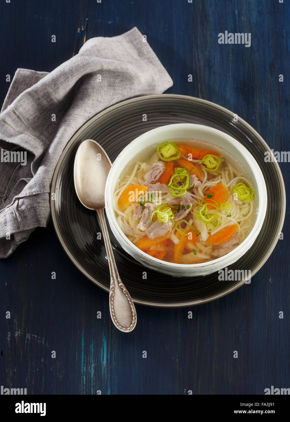 Granny' s soup with chicken stomachs Stock Photo Alamy