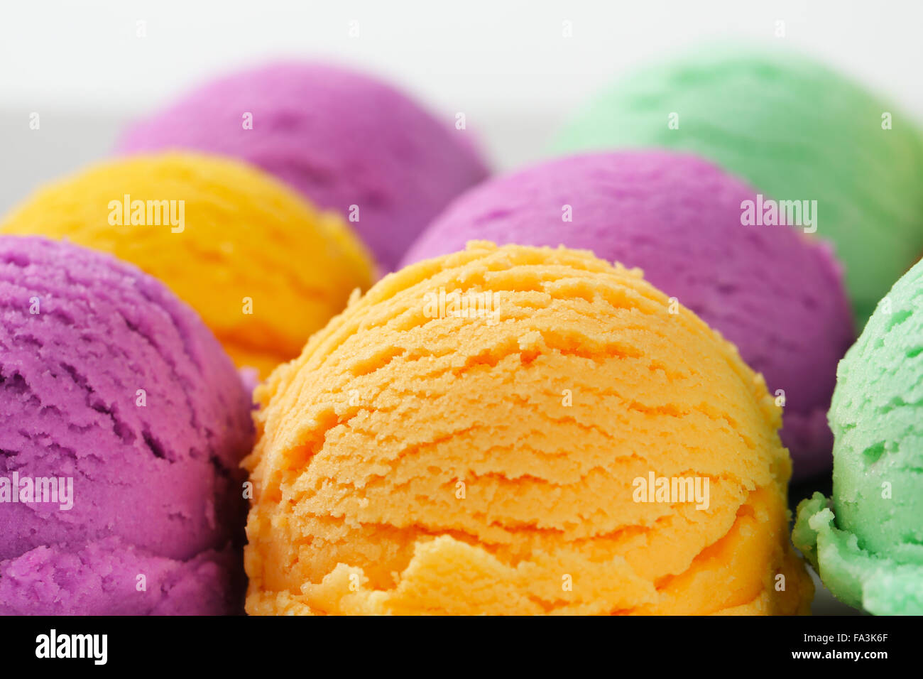 Scoops of ice cream assorted flavors Stock Photo Alamy