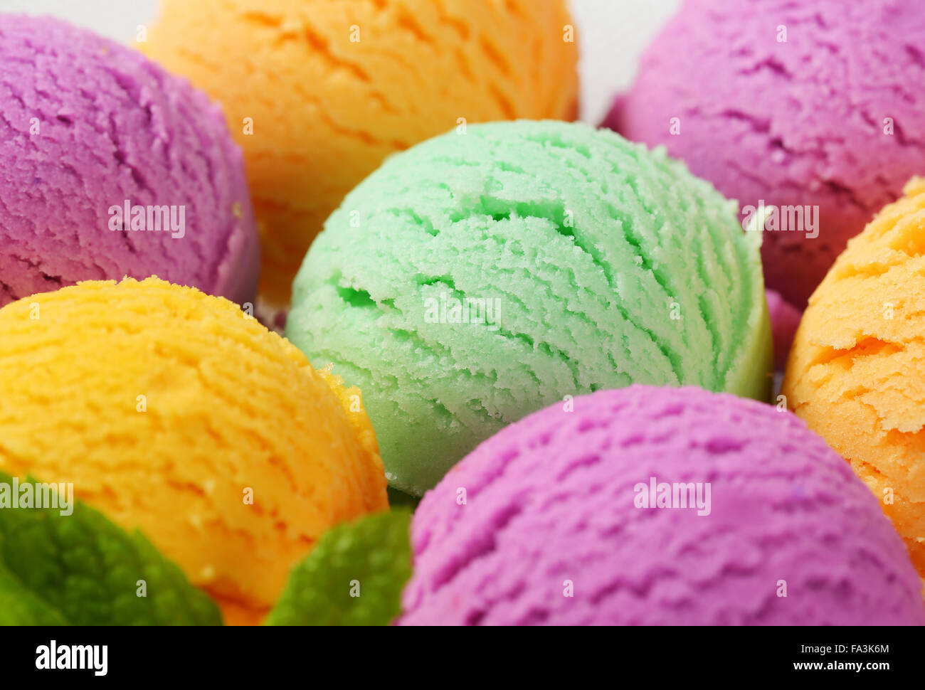 Scoops of ice cream assorted flavors Stock Photo Alamy