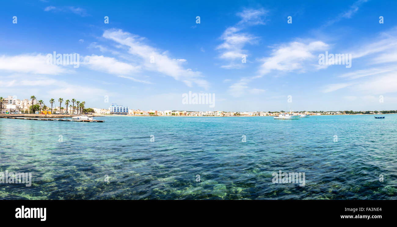 mediterranean sea and coastline in Porto Cesareo, Italy. Stock Photo