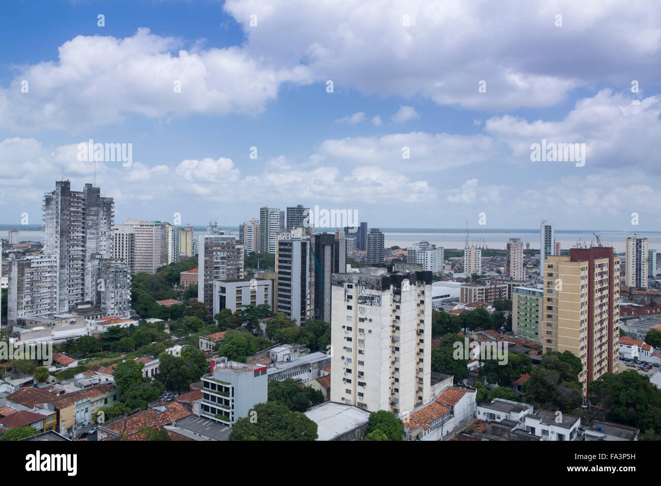 General view of the Belem city center skyline, Para state in the Brazilian Amazon Stock Photo