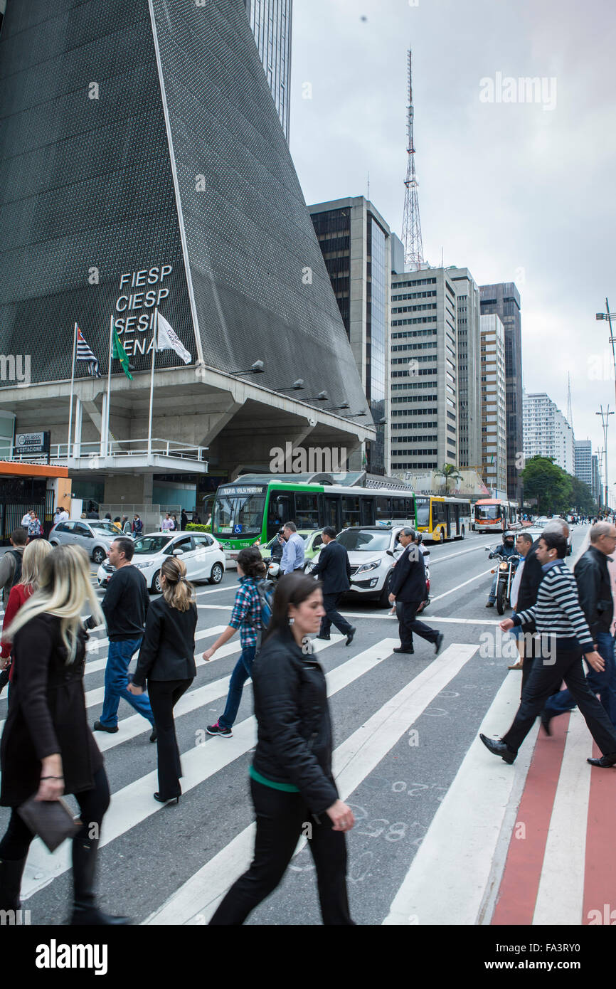 Avenida Paulista in Sao Paulo Stock Photo