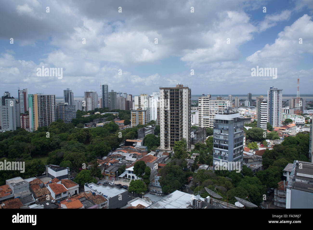 General view of the Belem city center skyline, Para state in the Brazilian Amazon Stock Photo