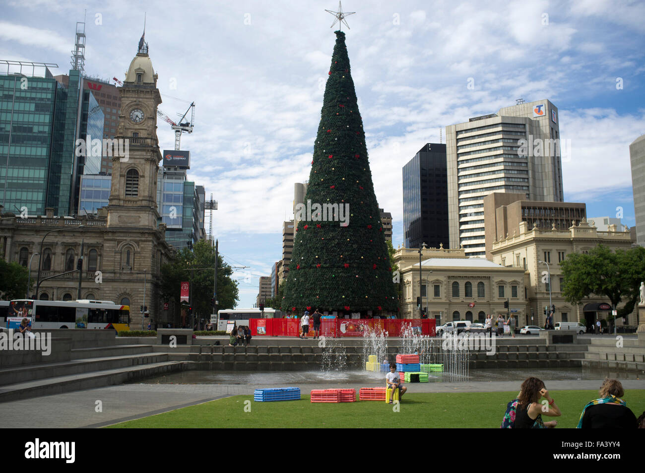 Adelaide Australia. 21st December 2015. A giant synthetic Christmas