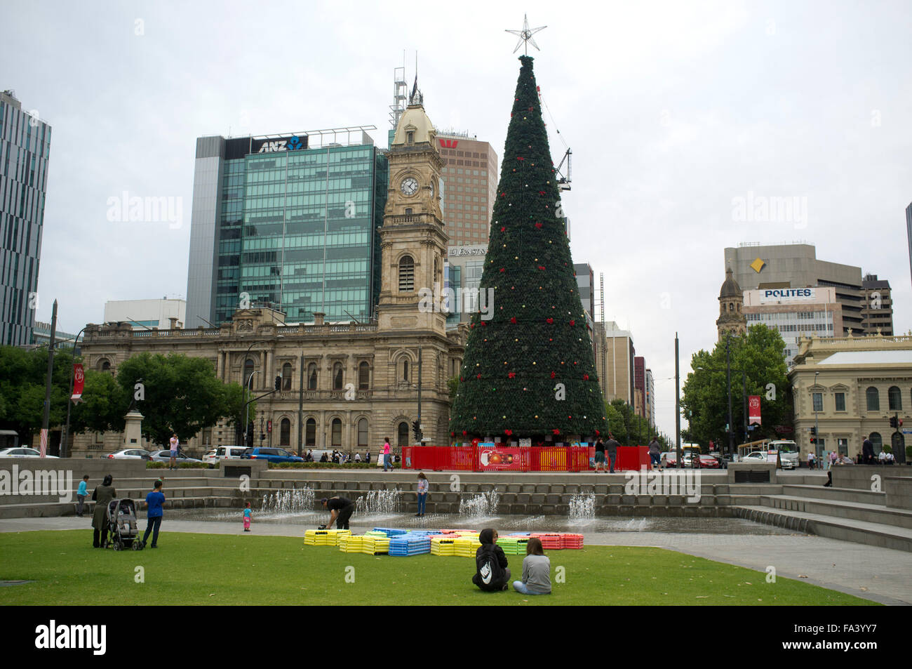 Adelaide Australia. 21st December 2015. A giant synthetic Christmas