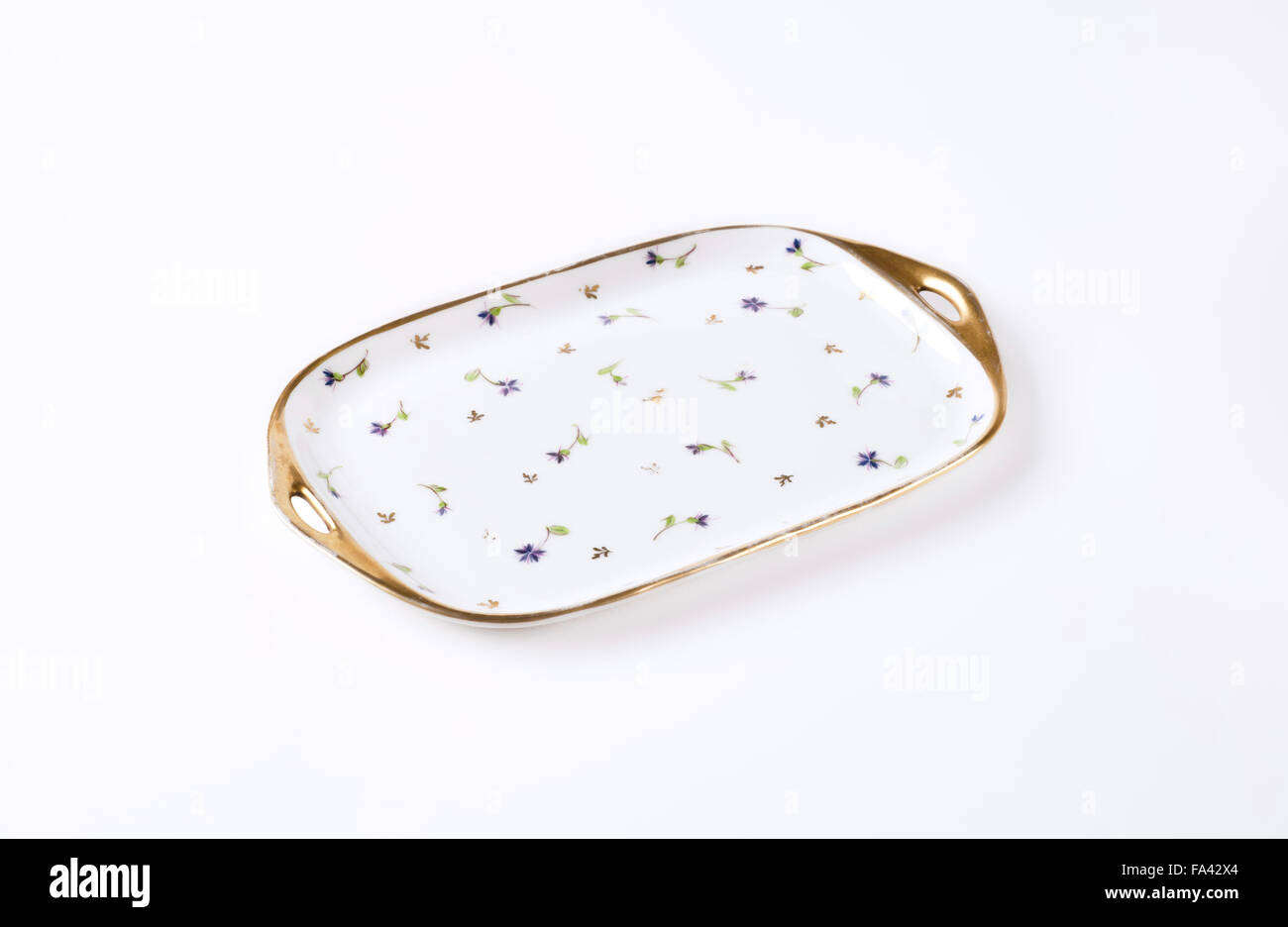 empty decorative tray on white background Stock Photo - Alamy