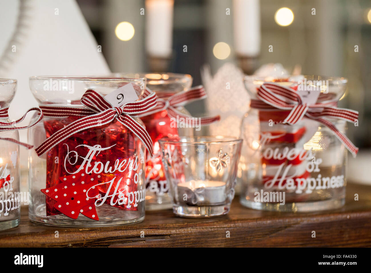 Material Glass Jars Ribbon Printed Numerals Advent Packages