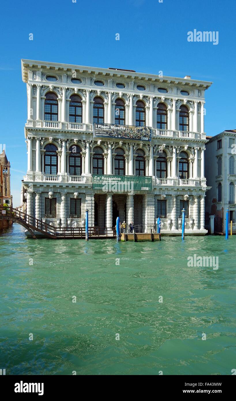 Venice, Italy, Ca' Rezzonico, Grand Canal Stock Photo