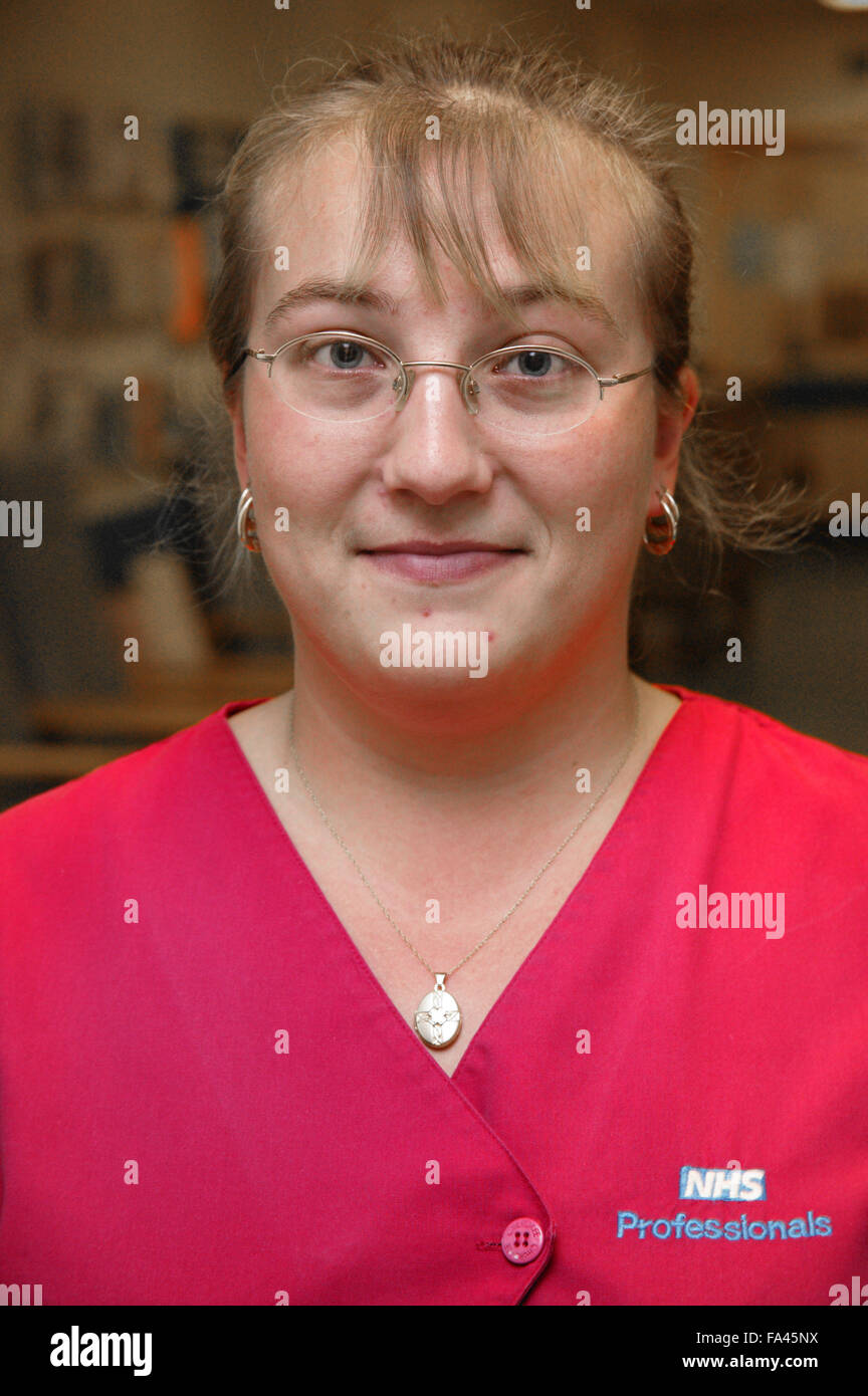 Portrait of agency nurse on Haematology Ward, Stock Photo