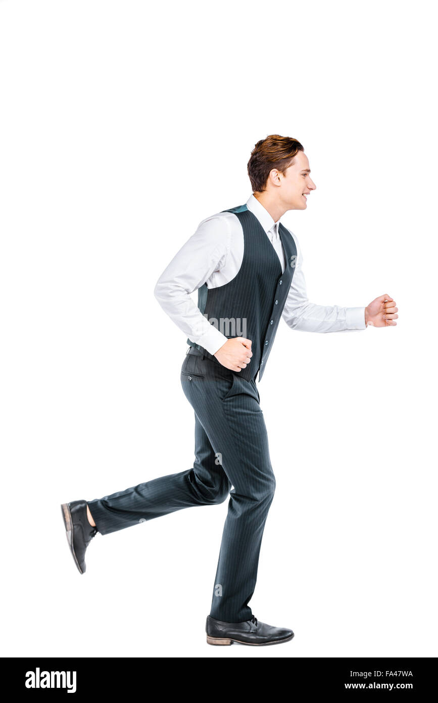 Young businessman on white background Stock Photo - Alamy