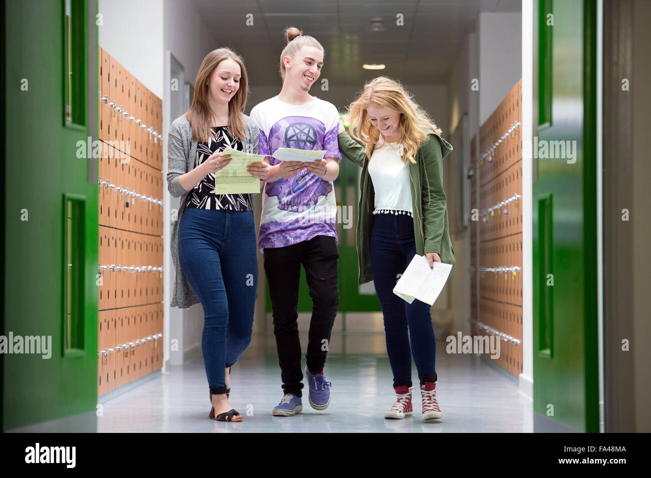 ‘A’-Level results day at Abbeywood Community School, Bristol UK Stock Photo