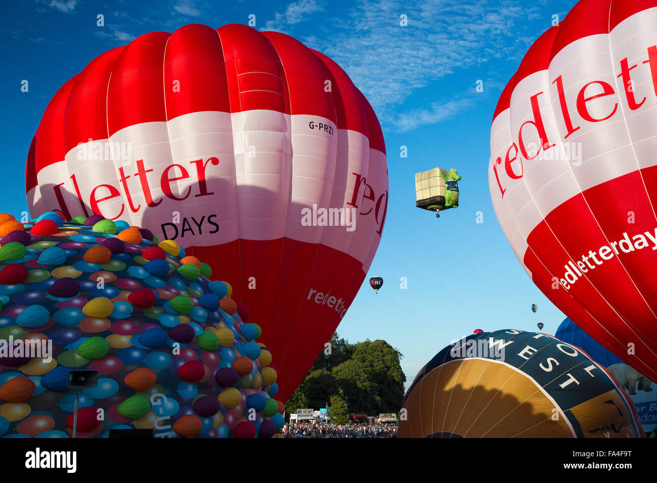 Hot air balloons at the Bristol International Hot Air Balloon Fiesta 2015 Stock Photo