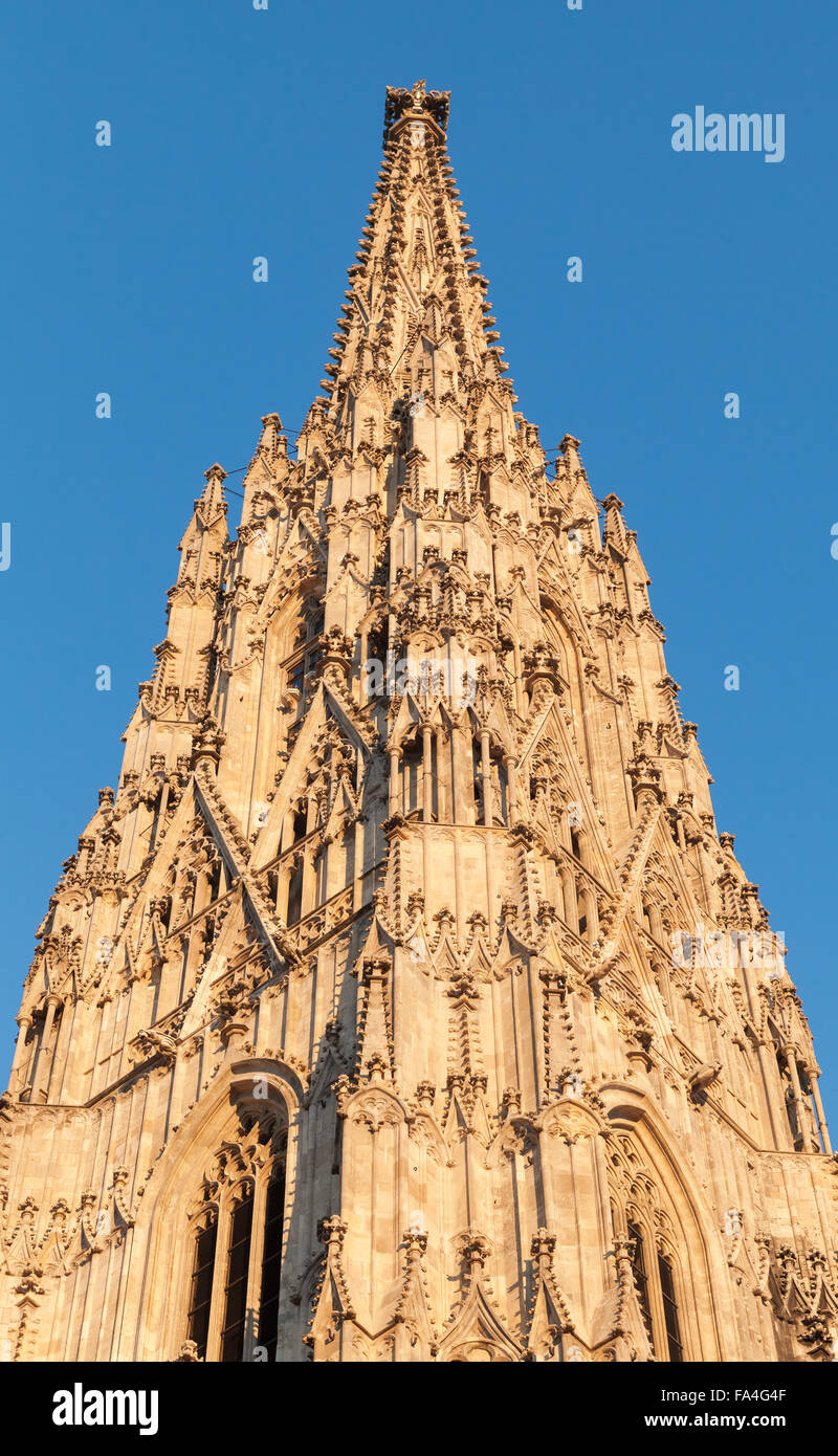 Spire of St. Stephen Cathedral in Vienna, Austria Stock Photo