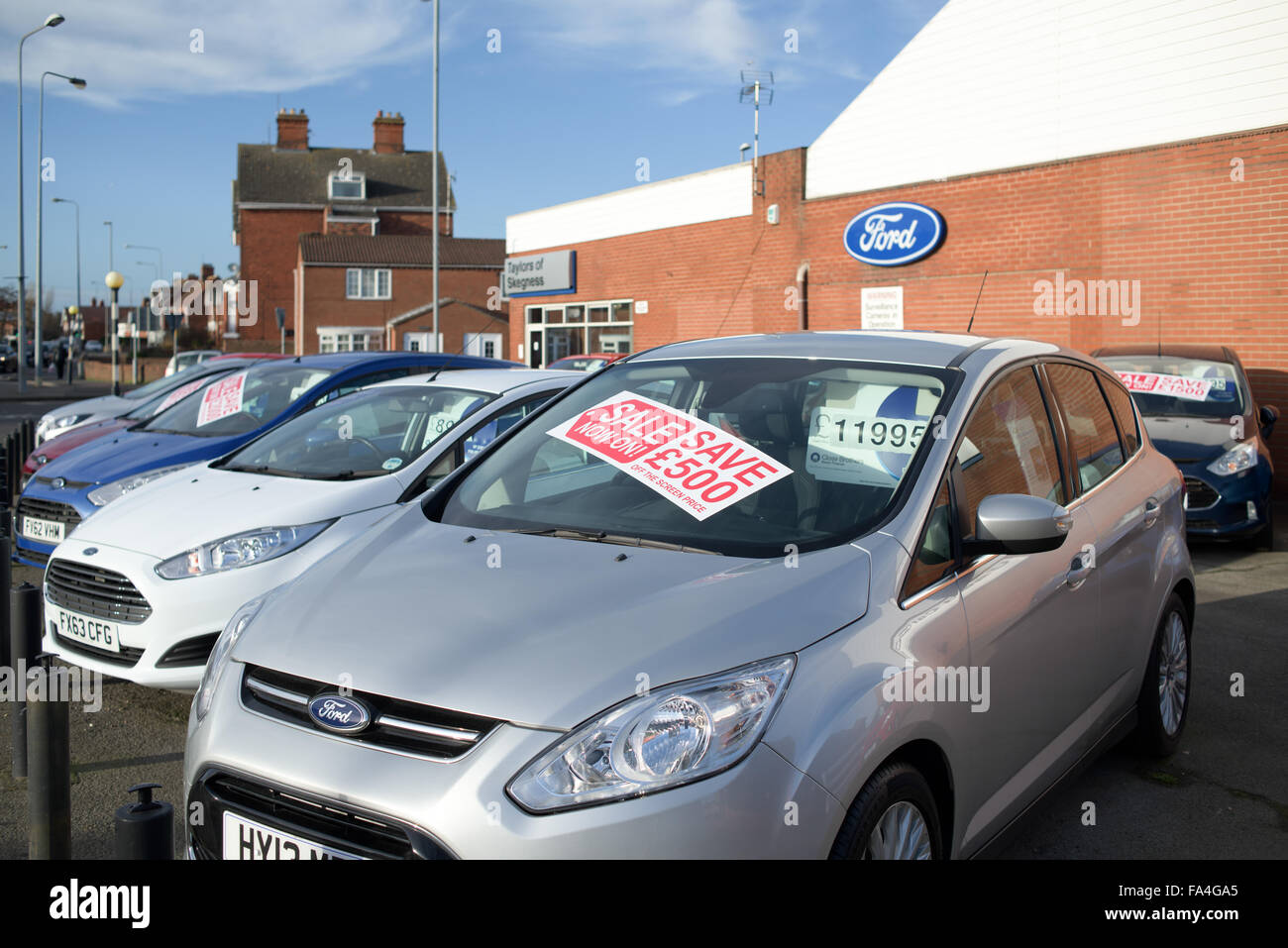 Garage Forecourt Used Car Sales Stock Photo