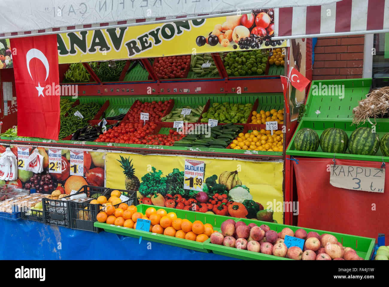 A fruiterer's shop in the open market of the city on April 23, 2014 in ...
