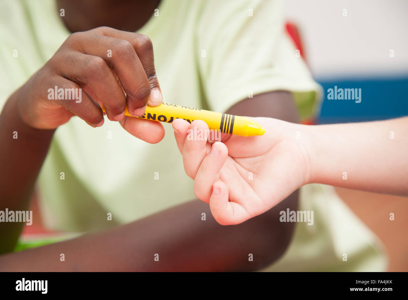 African boy playing and smile at school Stock Photo