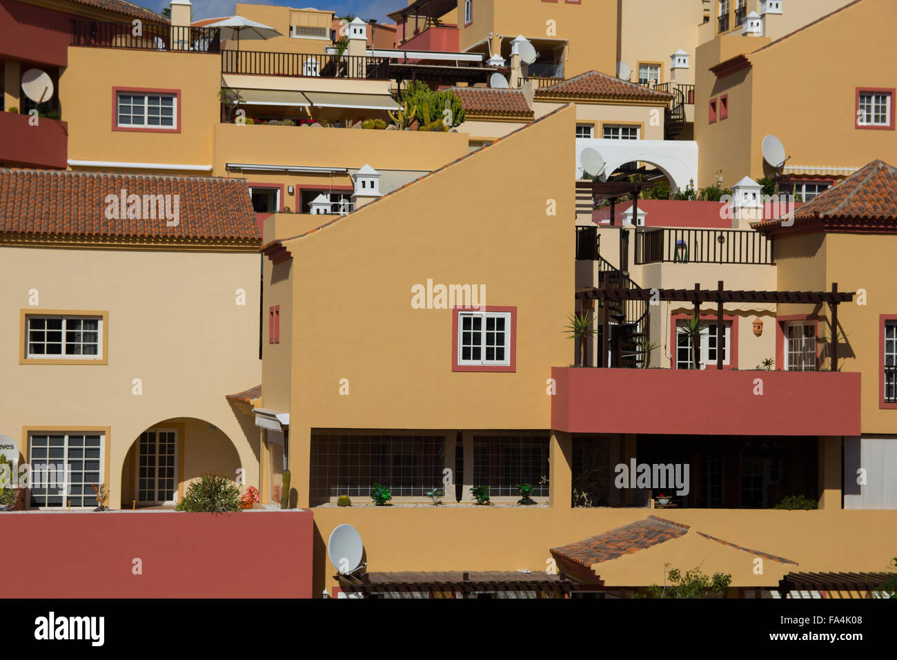 Typical Spanish houses close shot Stock Photo