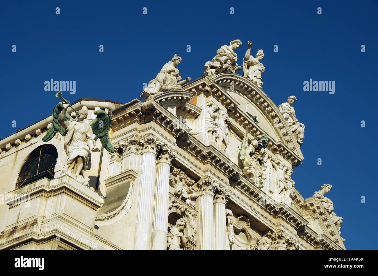 Venice Italy, Sculpture church of S Maria Zobenigo Stock Photo