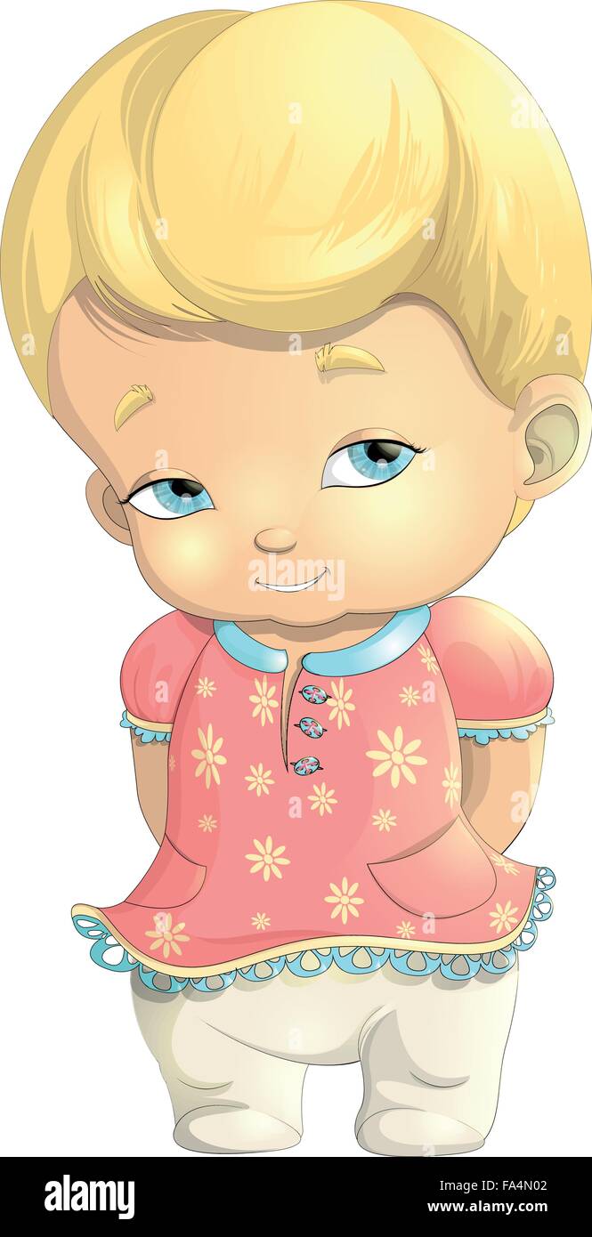 little girl on a white background Stock Vector Image & Art - Alamy