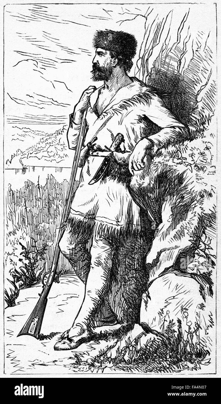 Daniel Boone (1734-1820), Book Illustration from “Indian Horrors or Massacres of the Red Men”, by Henry Davenport Northrop, 1891 Stock Photo