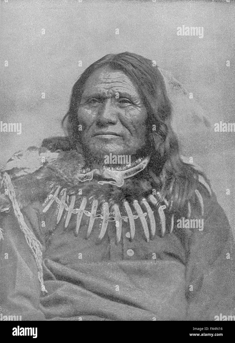 Standing Bear, Native American Ponca Chief, Book Photograph from “Indian Horrors or Massacres of the Red Men”, by Henry Davenport Northrop, 1891 Stock Photo